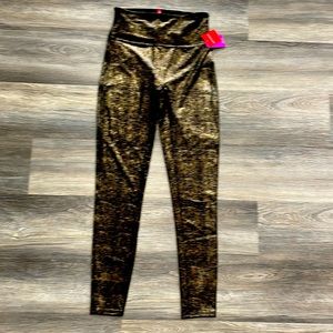 Spanx black/gold Velvet Shine leggings NWT